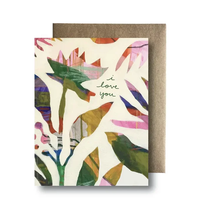 Card MRHD – I Love you abstract flowers