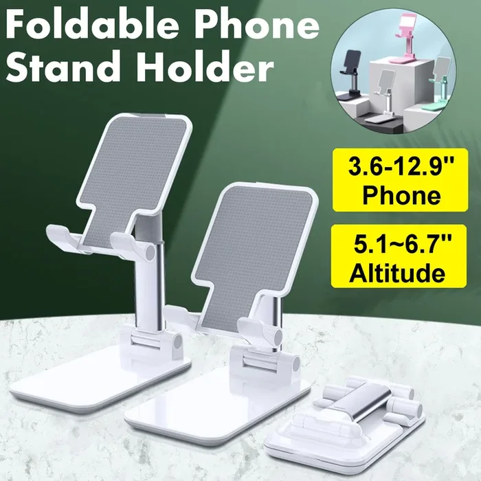 CCT4 Universal Folding Telescopic Stand – Desktop Mobile Phone and Tablet Holder for iPad Air, iPhone 12 XS 11 Pro, POCO X3 NFC – Ideal for Hands-Free Viewing and Video Calls