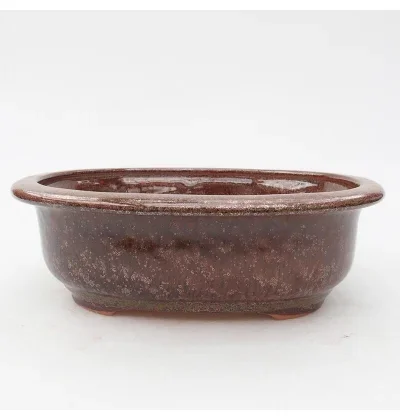 Ceramic bonsai bowl 18 x 15 x 6 cm, color brown