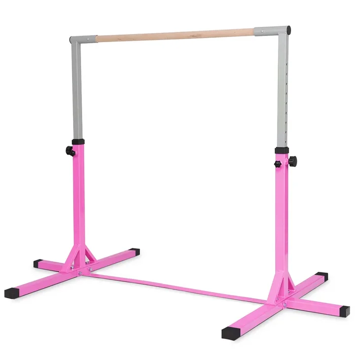 Children’s Height Adjustable Gymnastics Training Bar, 90-150cm-Pink