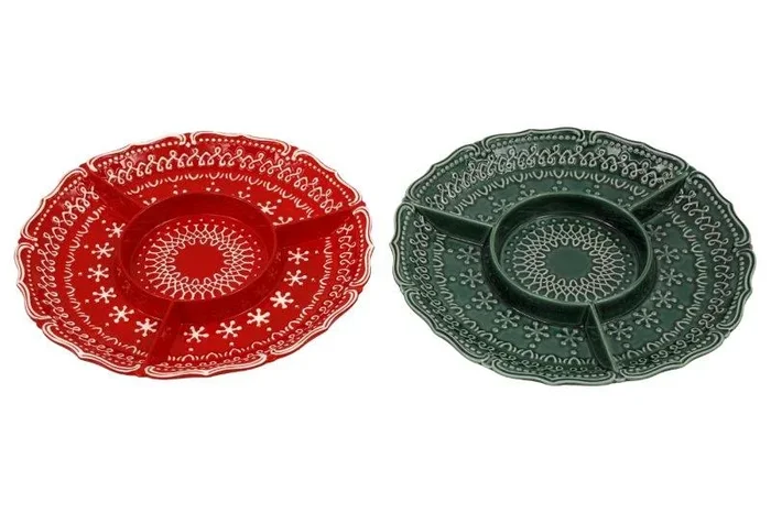 Christmas Embossed Serving Plate for Chips & Dip – 33cm