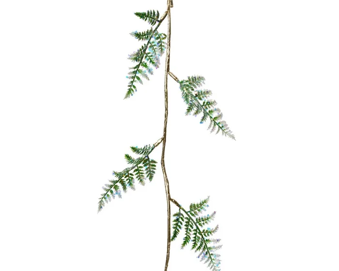 Christmas Green Glitter Fern Garland – 120cm