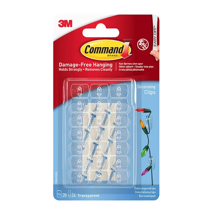 Command Clear Decorating Clips – Pack of 20