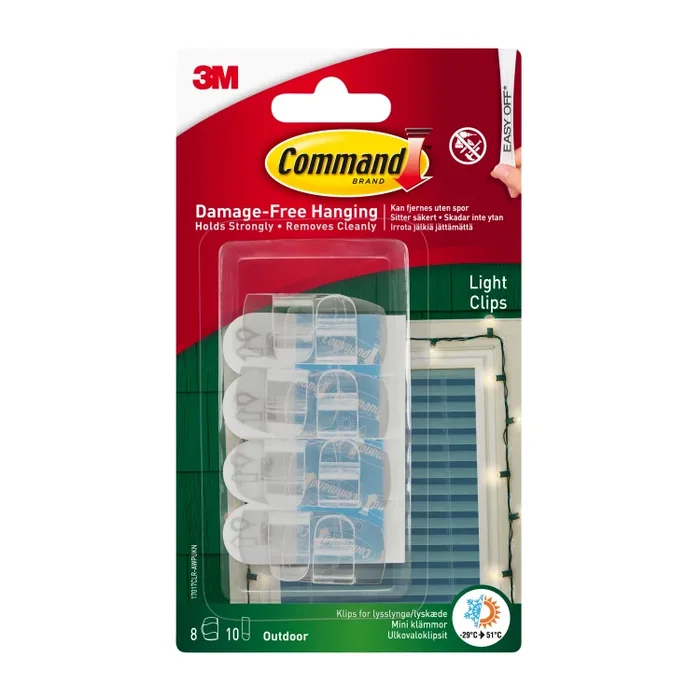 Command Outdoor Light Clips Pack of 8