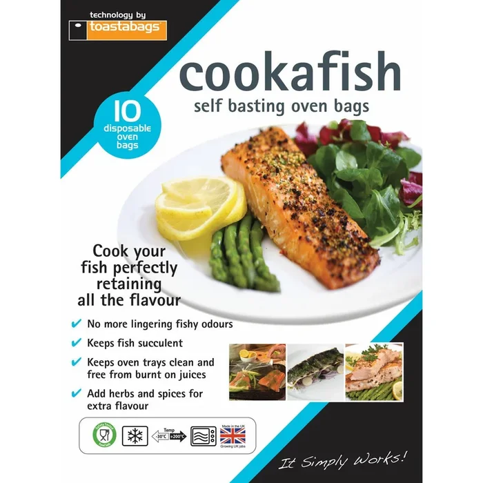 Cookafish Self Basting Oven Bags for Fish – 10 Pack