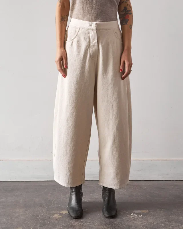 Cordera Curved Leg Pants, Natural