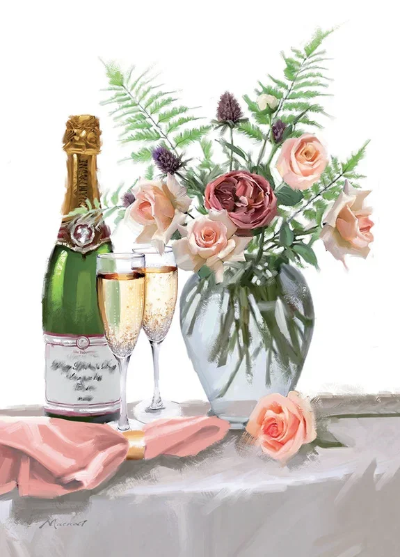 Country Cards Champagne Flutes Card