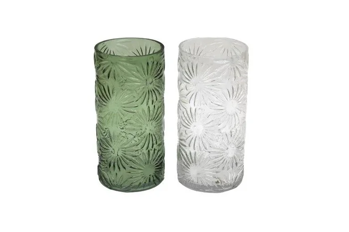 Daisy Embossed Vase – 12x25cm