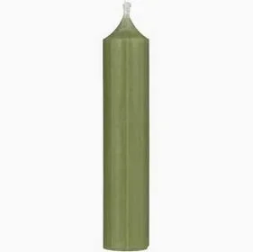 Danish Short Candle Moss Green – 11cm