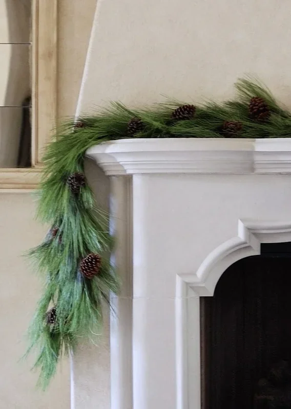 Deluxe Full Long Pine Needle and Pinecone Christmas Garland – 72″