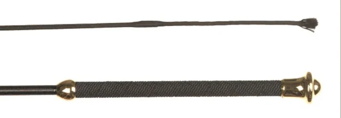 Dressage Whip Black & Brass