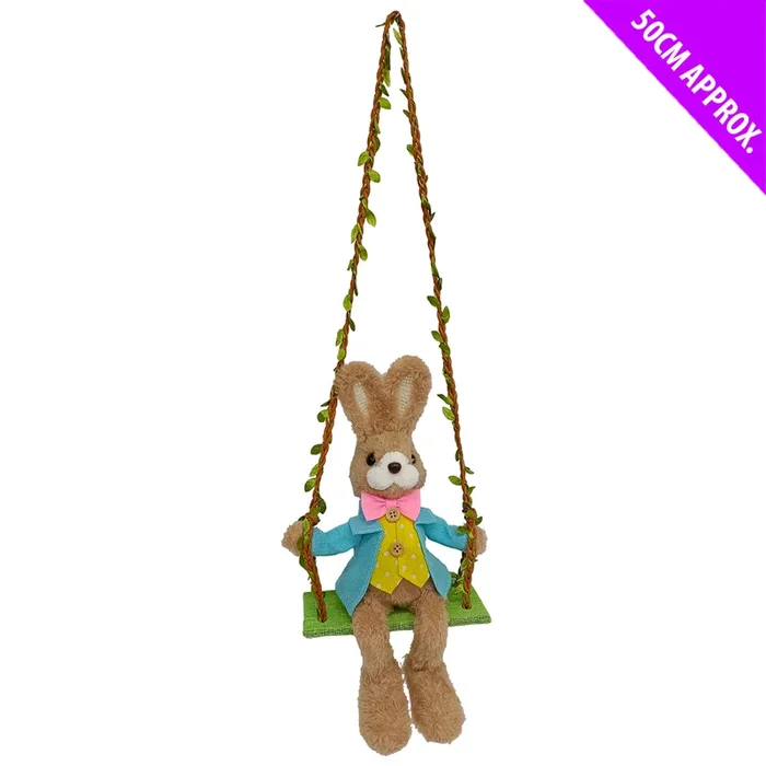 Easter Bunny Boy on a Swing Hanging Decoration – 50cm