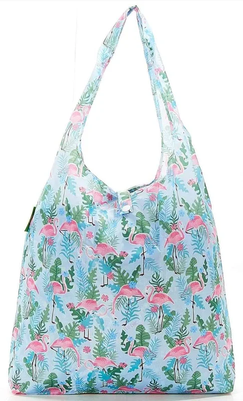 Eco Chic Lightweight Foldable Reusable Shopping Bag – Flamingo
