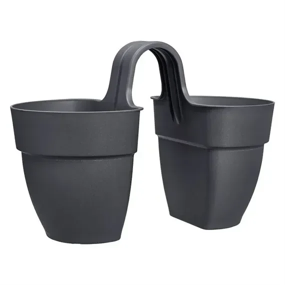 Elho Vibia Campana Flower Pot Twin 21cm Anthracite (3652602142500)