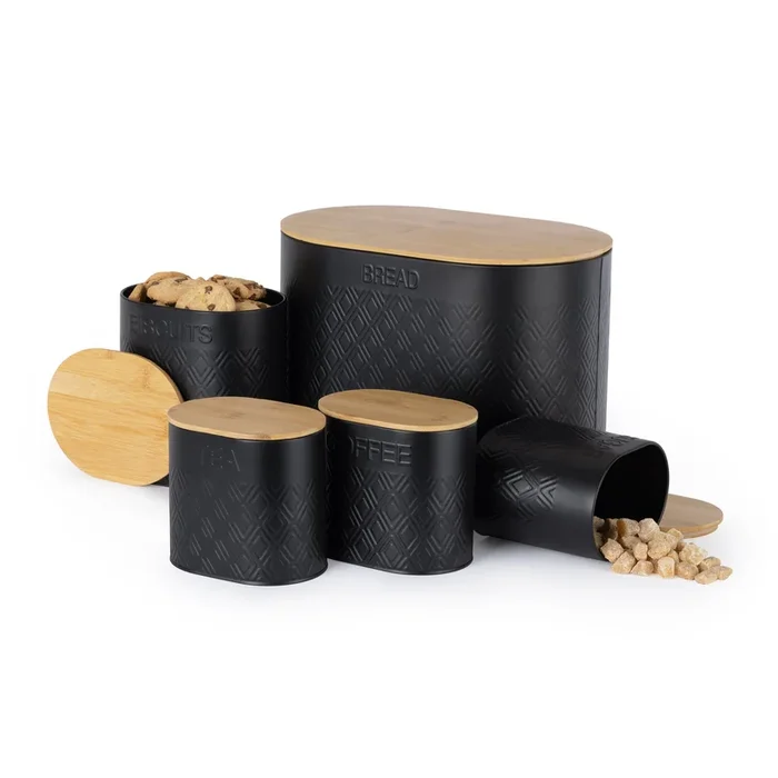Elmas Bread Bin & Canister – Black