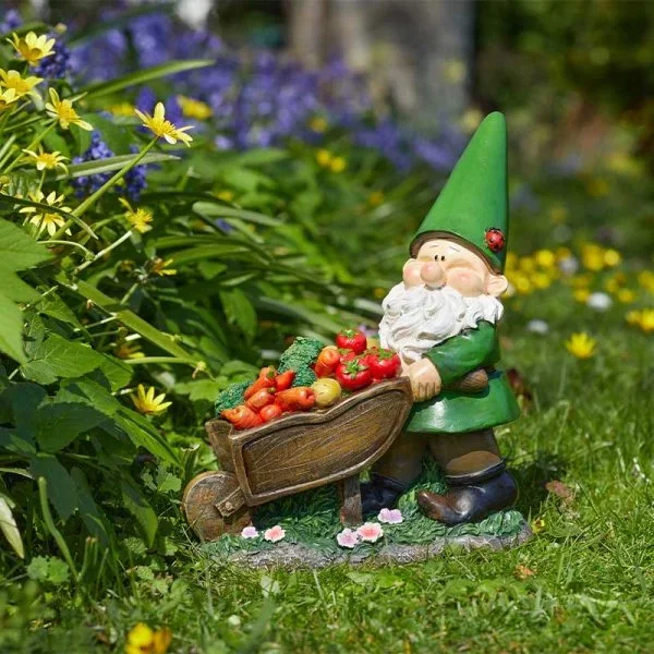 Elvedon Figurines Wheelbarrow Wilf Gnome