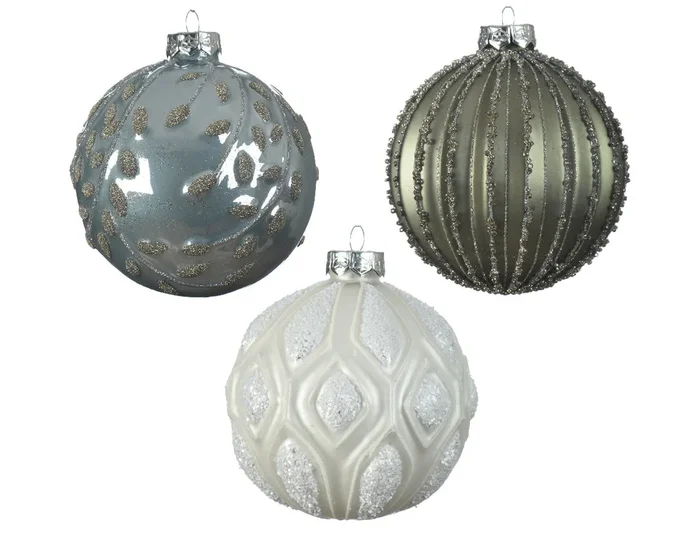 Enamel & Matt Large Glass Bauble – 10cm