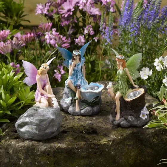 Fairy Sculpture Spot Lights- Solar Powered