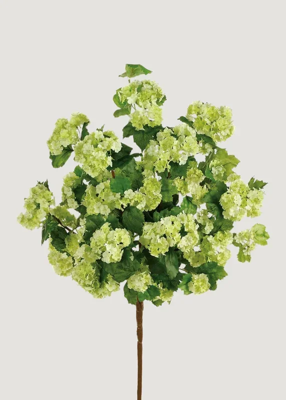 Fake Snowball Hydrangea Bush in Green – 20″