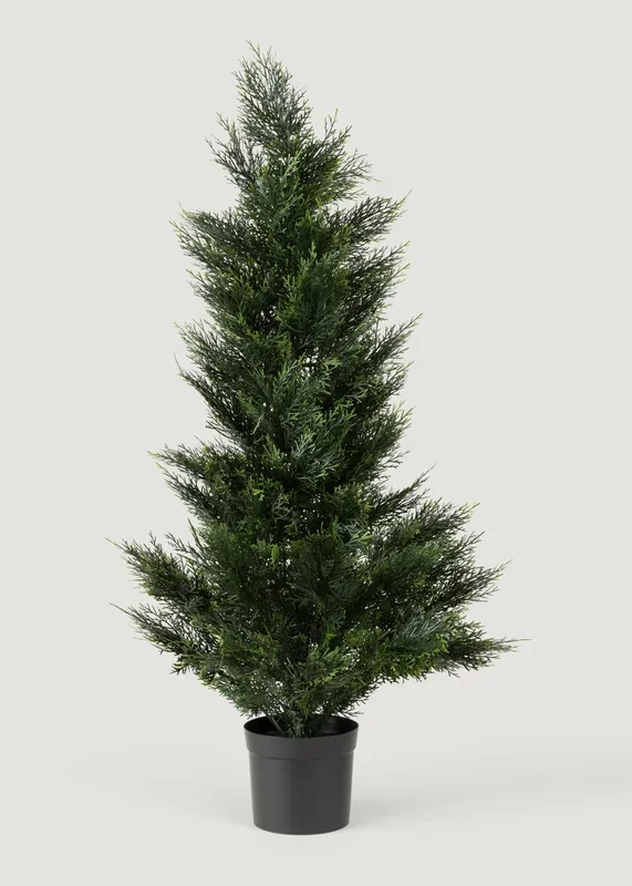 Fake UV Treated Indoor/Outdoor Cedar Topiary Tree in Pot – 48″