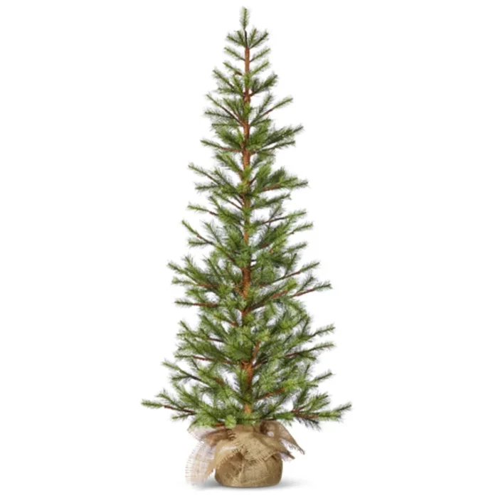 Faux Slim Pine Tree 4′ Burlap base