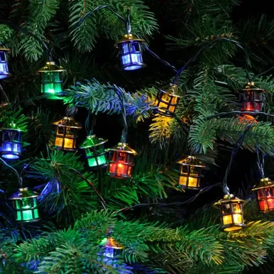 Festive Lantern Indoor String Lights Multicoloured – 100 Lights