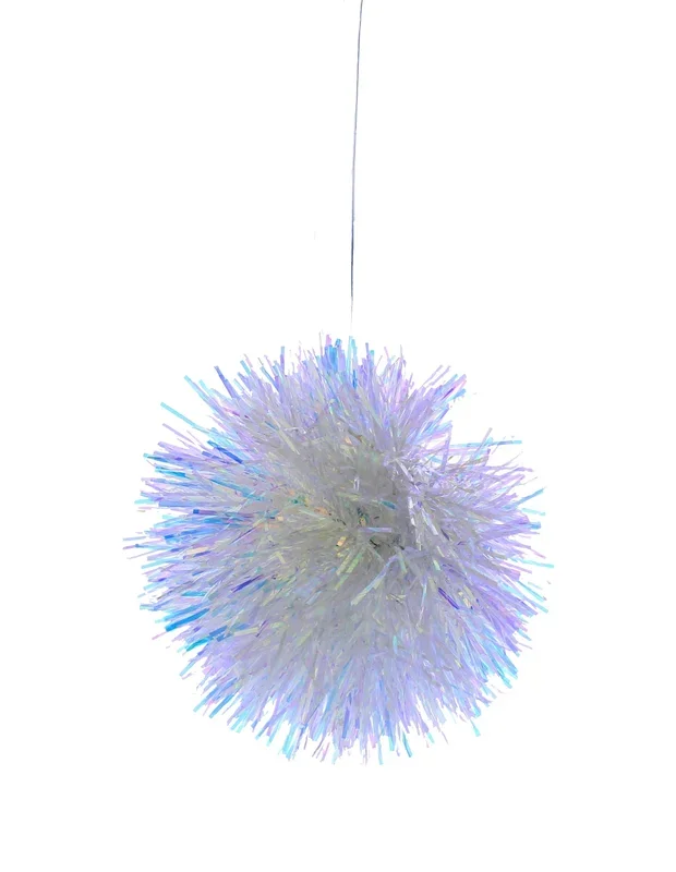 Fine Cut Iridescent Pom Pom Ball Hanging Decoration – 12cm