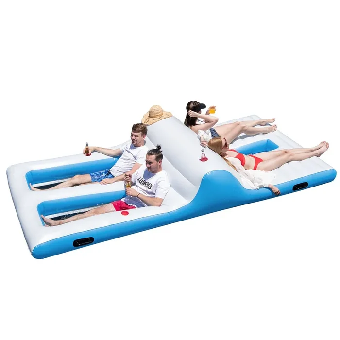Floating Island for 4-6 People – Dual Lying and Wading Areas – Perfect for Group Leisure on Water