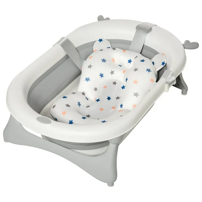 Foldable Infant Bath Tub – Temperature Responsive Drain Plug and Compact Design – Ideal for Newborns to Toddlers up to 3 Years