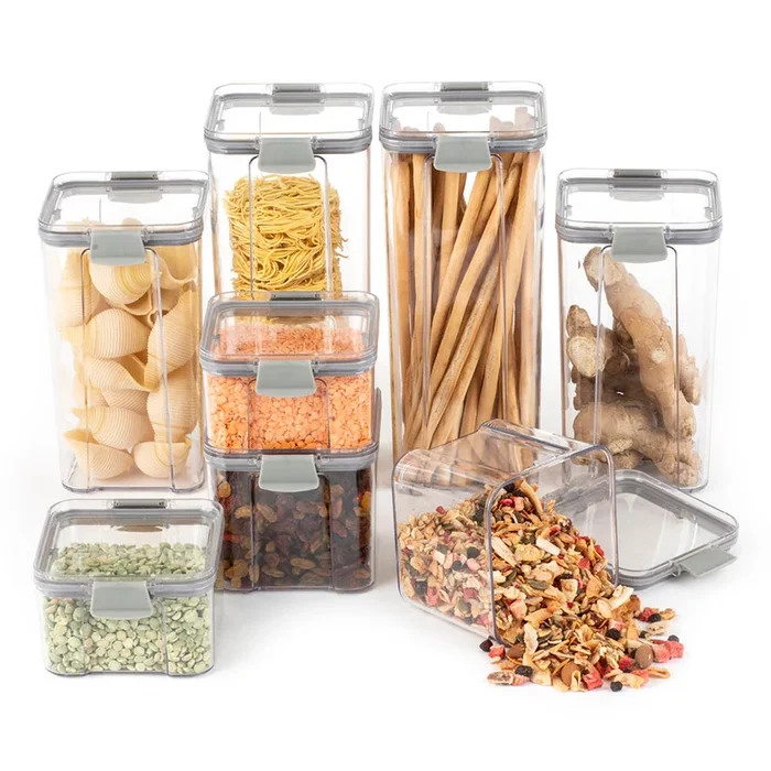 Food Storage Containers Set of 8 – Grey
