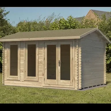 Forest Chiltern 4m x 3m Log Cabin – Apex Roof, Double Glazed 24kg Felt, plus Underlay