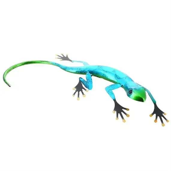 Fountasia Metal Ornament – Large Blue Gecko (440028)