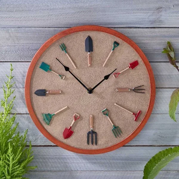 Garden Tools Indoor or Outdoor Wall Clock