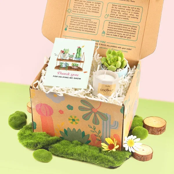 Gift Box – 1 Succulent and 1 Soy Candle