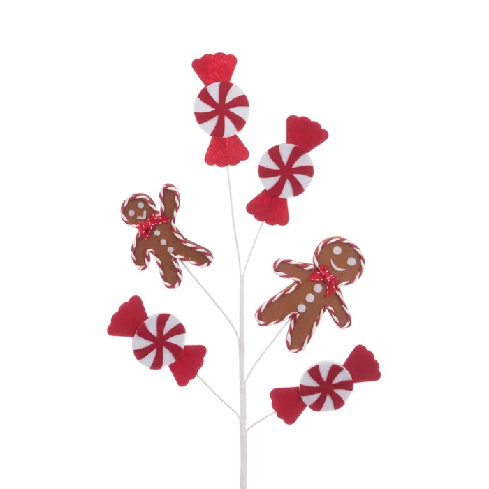 Gingerbread with Candy Canes Spray – 64cm