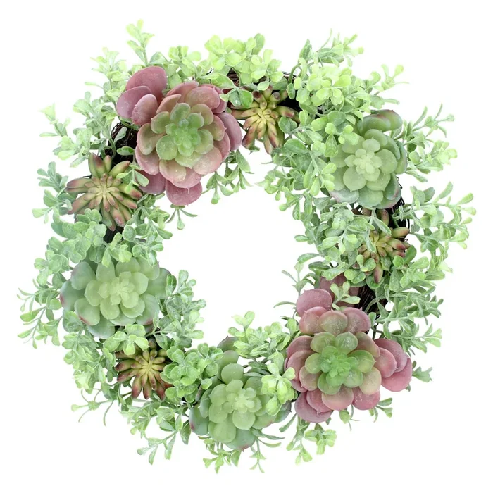 Gisela Graham – Artificial Succulent Wreath – 40cm