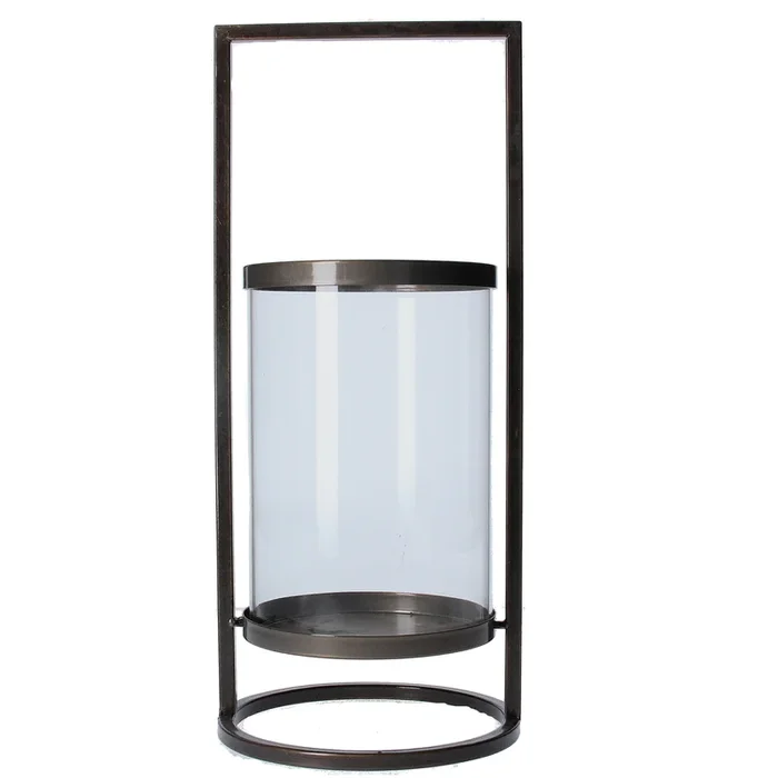 Gisela Graham – Bronze Metal / Glass Lantern – Large