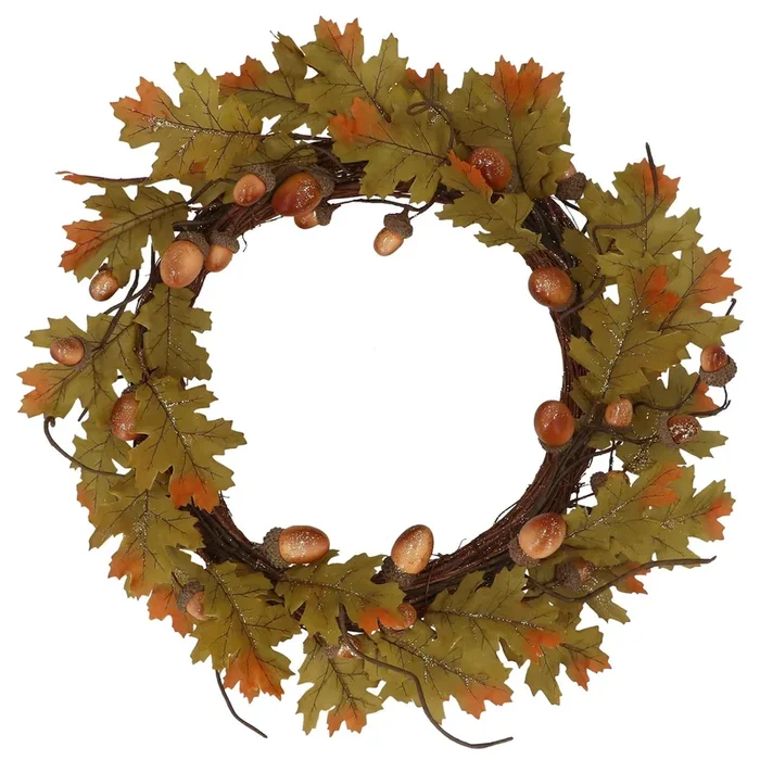 Gisela Graham Acorn and Oak Leaf Christmas Wreath