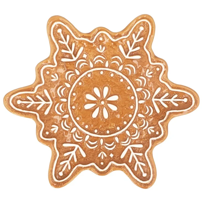 Gisela Graham Ceramic Gingerbread Snowflake Plate
