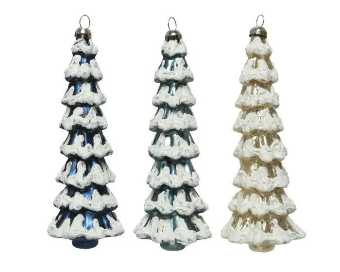 Glass Glitter Tree Hanging Decoration