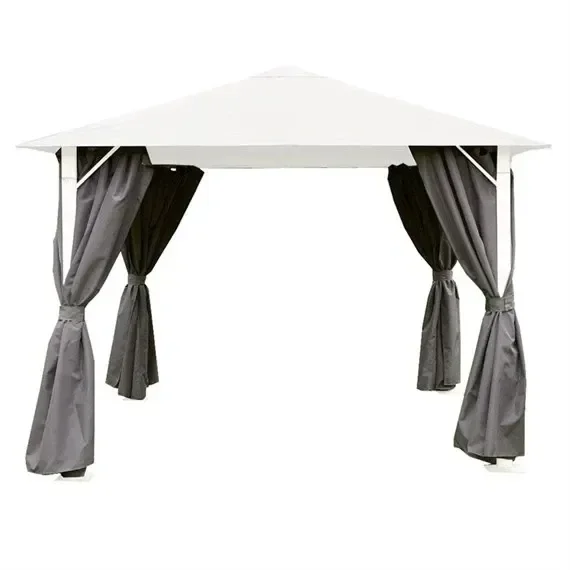 Glendale Vintage Gazebo 2.5×2.5m Curtains Replacement – Grey (GL1564)