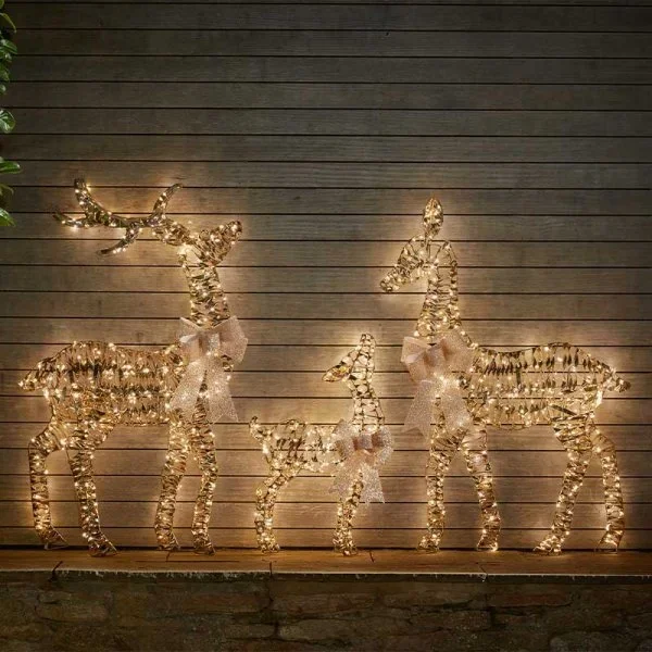 GoldTwist Deer Family Low Voltage – Set of 3