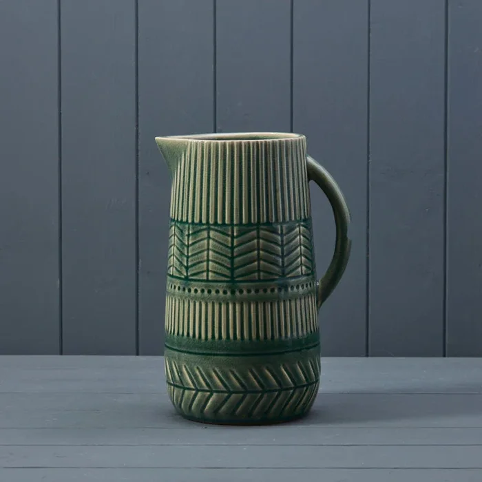 Green Textured Ceramic Jug – 26.5cm