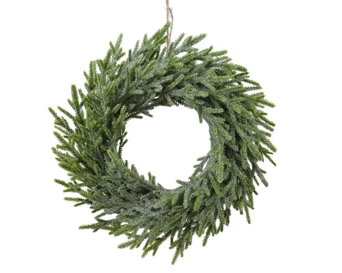 Green Wreath Frosted in Glitter on