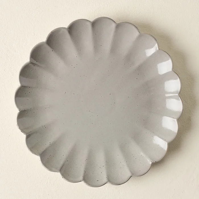 Grey Scalloped Plate