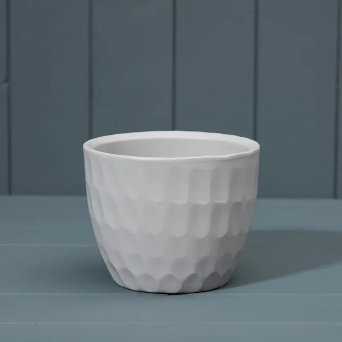 Griebling Grey Ceramic Carve House Plant Pot – 13cm