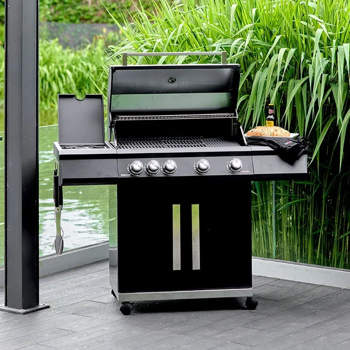 Grillstream Stealth 4 Burner Hybrid Gas BBQ / Barbecue with Side Burner