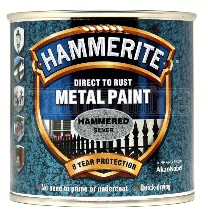 Hammerite Hammered Metal Paint 750ml – Silver