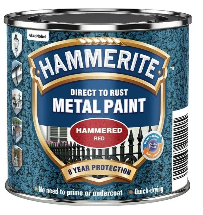 Hammerite Metal Paint: Hammered Red 250ml