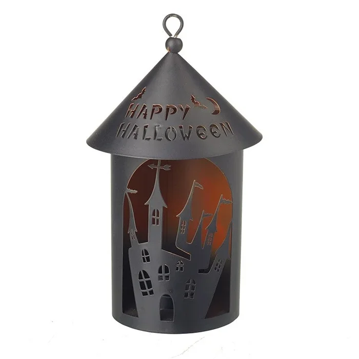Happy Halloween Black Metal Lantern
